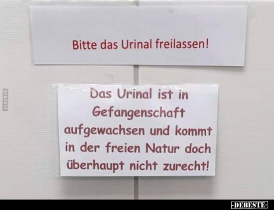 Bitte das Urinal freilassen!.. - Lustige Bilder | DEBESTE.de