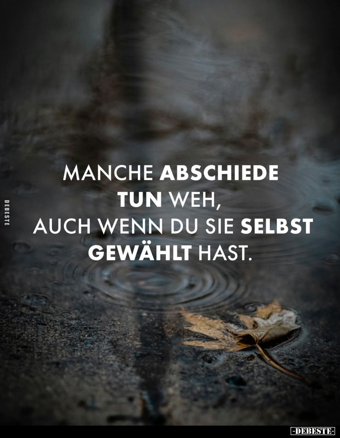 Manche Abschiede tun weh, auch wenn du sie selbst gewählt hast.