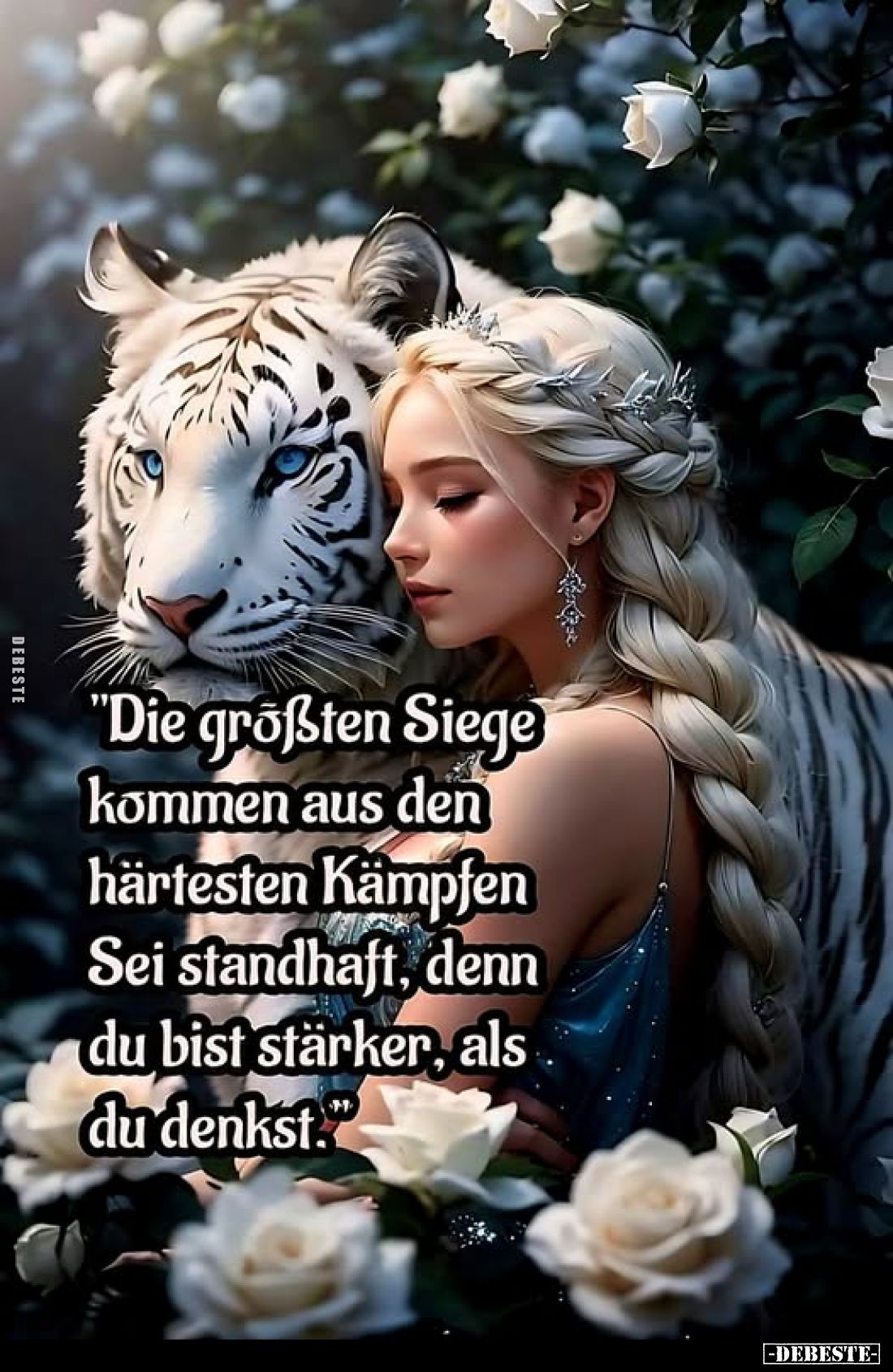 "Die größten Siege kommen aus den härtesten Kämpfen Sei standhaft, denn du bist stärker, als du denkst."