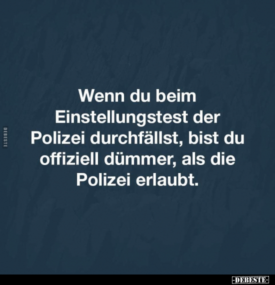 Wenn du beim Einstellungstest der Polizei durchfällst.. - Lustige Bilder | DEBESTE.de