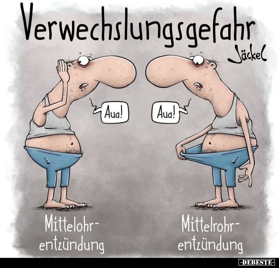 Verwechslungsgefahr
-
Mittelohrentzündung
-
Mittelrohrentzündung