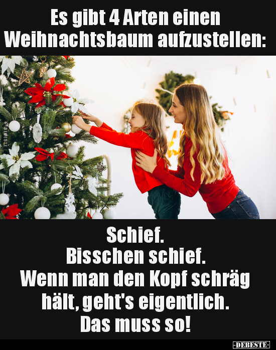 Es gibt 4 Arten einen Weihnachtsbaum aufzustellen.. - Lustige Bilder | DEBESTE.de