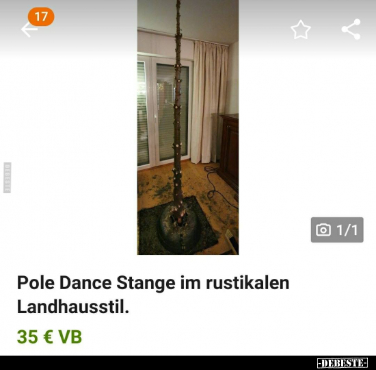 Pole Dance Stange im rustikalen Landhausstil... - Lustige Bilder | DEBESTE.de