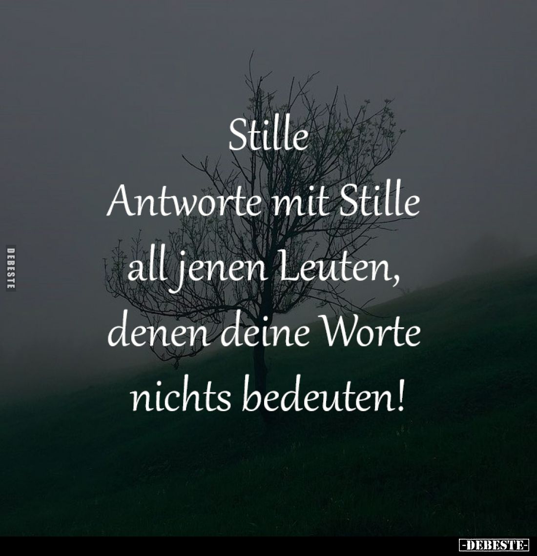 Stille.
Antworte mit Stille all jenen Leuten, denen deine Worte nichts bedeuten!