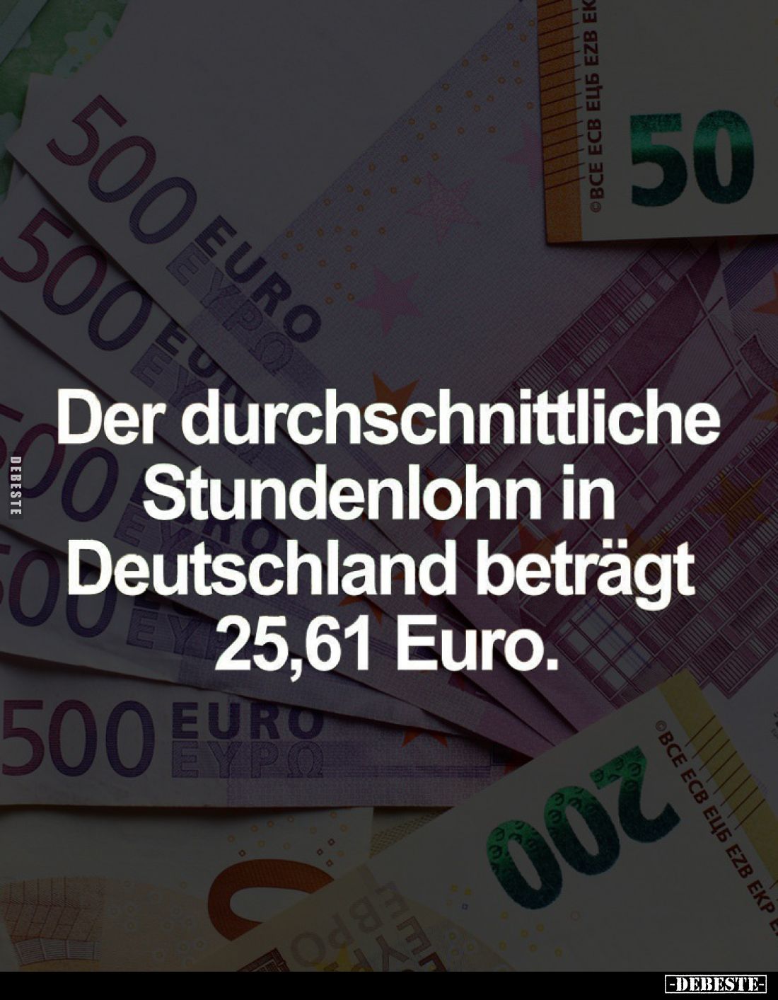 Der durchschnittliche Stundenlohn in Deutschland beträgt 25,61 Euro.