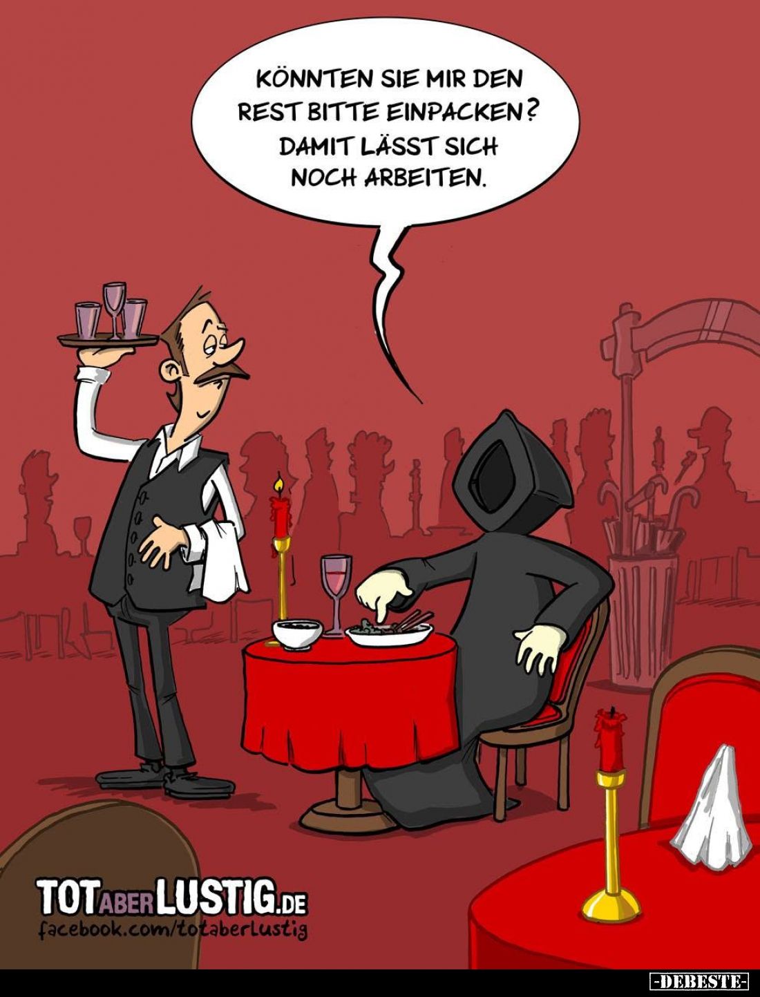 Könnten sie mir den Rest bitte einpacken? Damit lässt sich noch arbeiten.