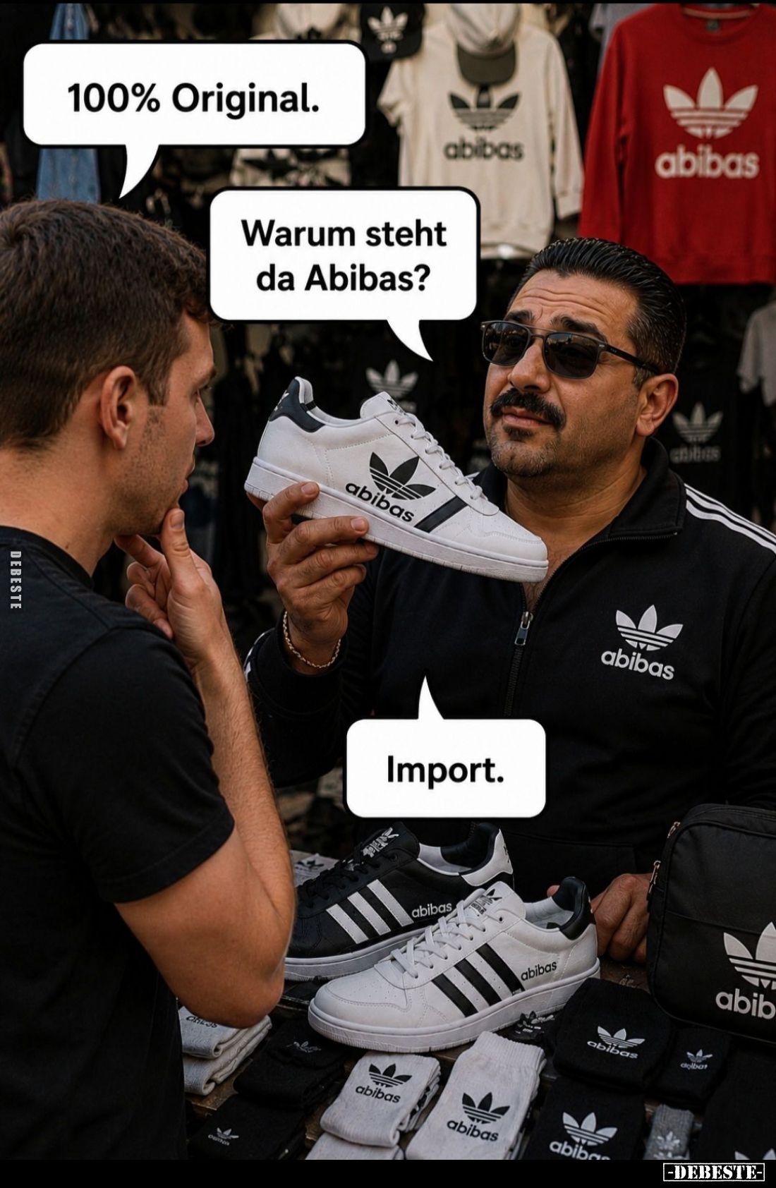 100% Original. - Warum steht da Abibas? - Import.