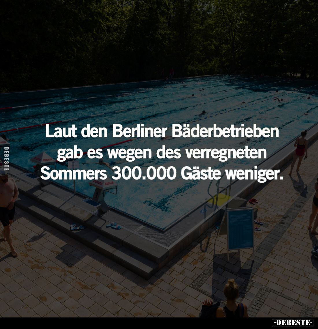 Laut den Berliner Bäderbetrieben gab es wegen des verregneten Sommers 300.000 Gäste weniger.