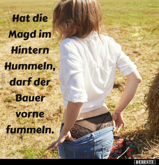 Hat die Magd im Hintern Hummeln, darf der Bauer vorne fummeln.. - Lustige Bilder | DEBESTE.de