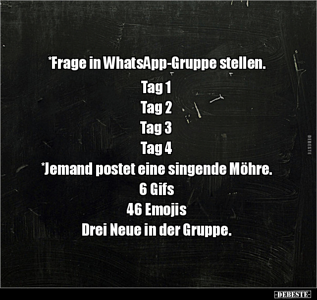 *Frage in WhatsApp-Gruppe stellen... - Lustige Bilder | DEBESTE.de