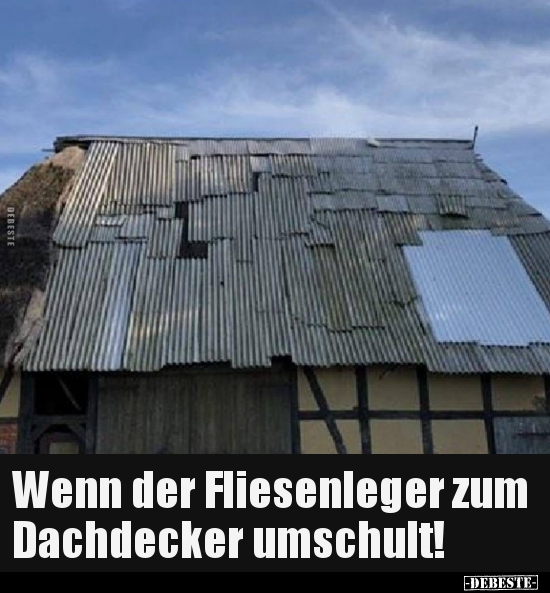 Wenn der Fliesenleger zum Dachdecker umschult!.. - Lustige Bilder | DEBESTE.de