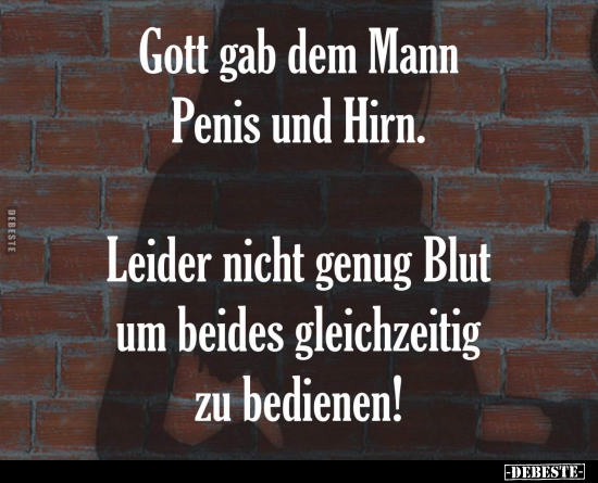 Gott gab dem Mann Penis und Hirn... - Lustige Bilder | DEBESTE.de