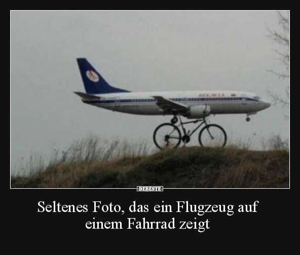 Seltenes Foto, das ein Flugzeug auf einem Fahrrad zeigt.. - Lustige Bilder | DEBESTE.de