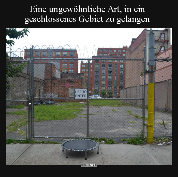 Eine ungewöhnliche Art, in ein geschlossenes Gebiet zu.. - Lustige Bilder | DEBESTE.de