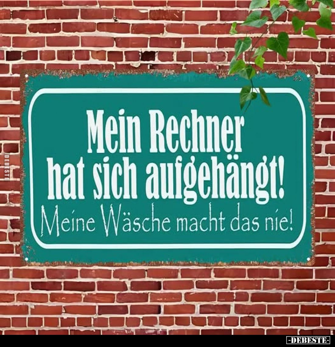 Mein Rechner hat sich aufgehängt!
Meine Wäsche macht das nie!