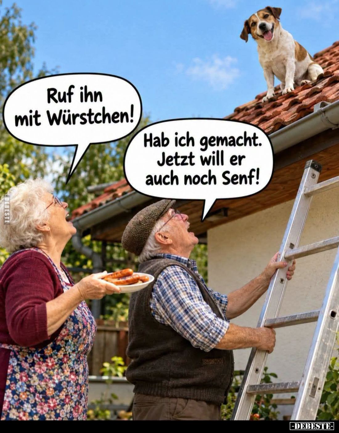 Ruf ihn mit Würstchen!
Hab ich gemacht. Jetzt will er auch noch Senf!