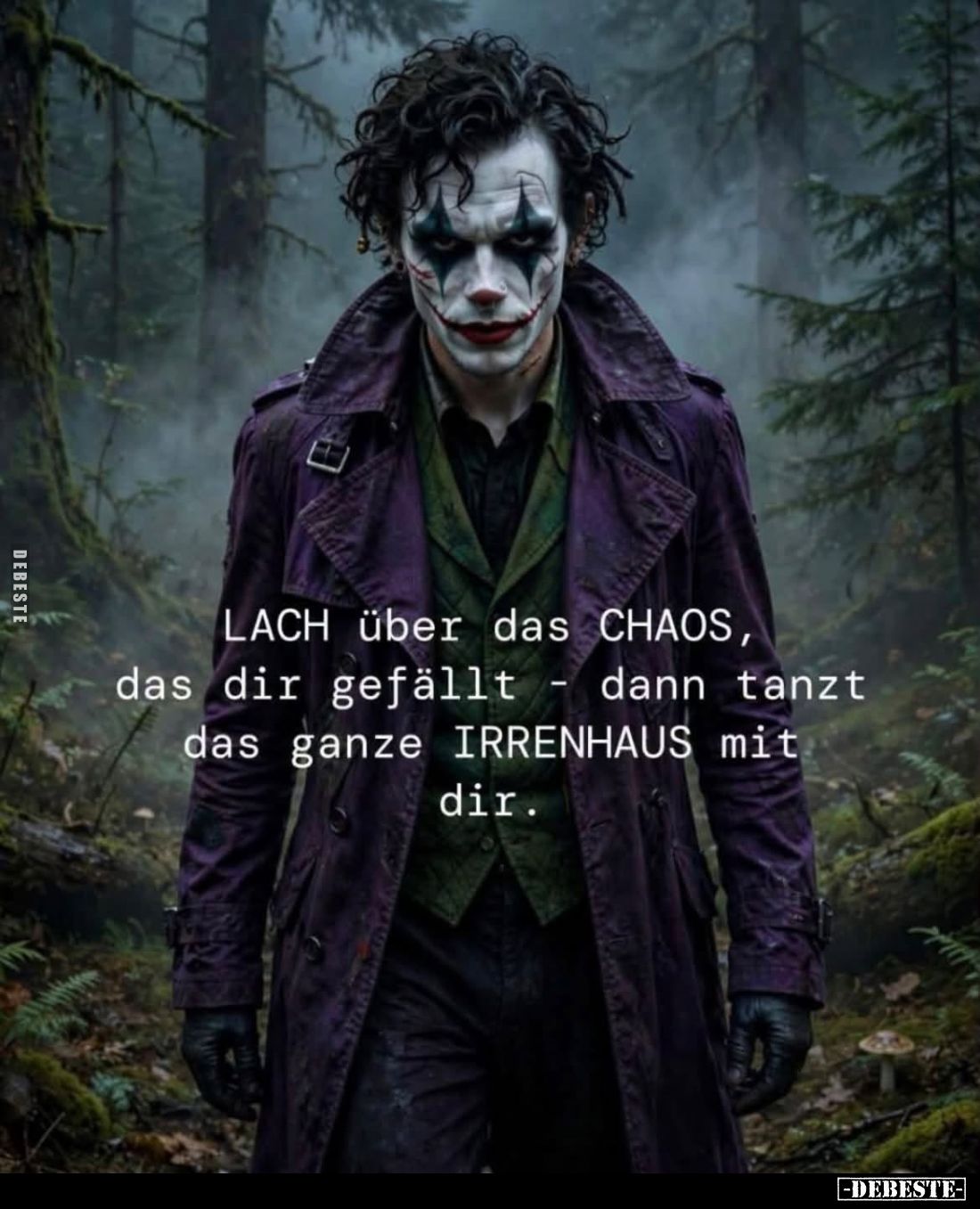 Lach über das Chaos, das dir gefällt dann tanzt das ganze Irrenhaus mit dir.