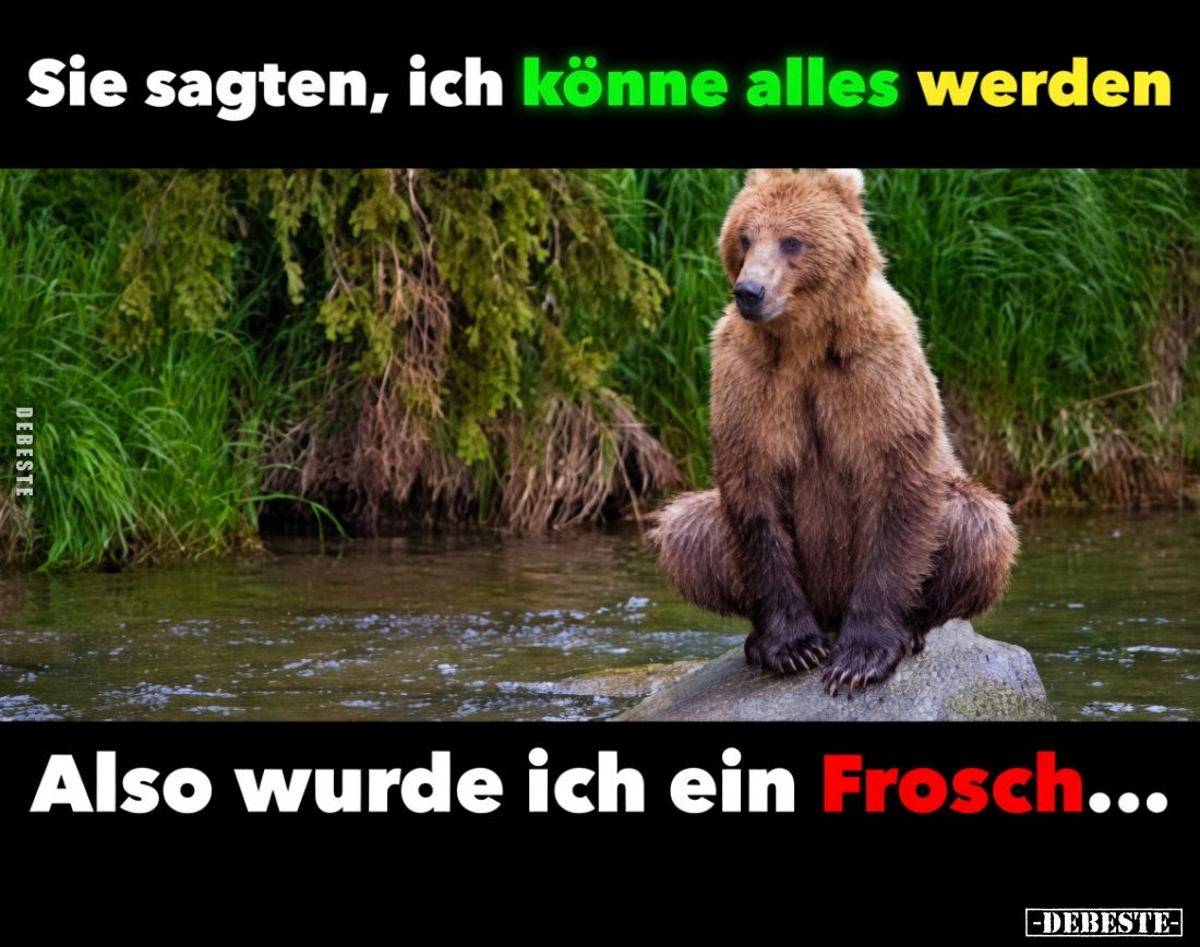 Sie sagten, ich könne alles werden

Also wurde ich ein Frosch...