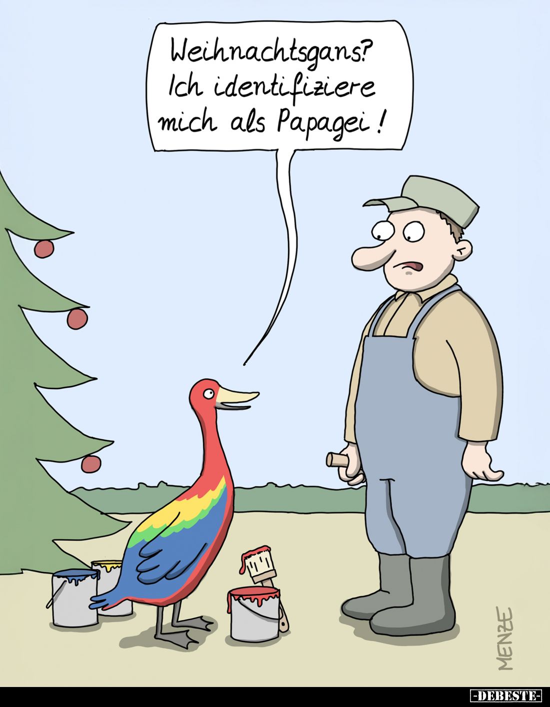 Weihnachtsgans? Ich identifiziere mich als Papagei!