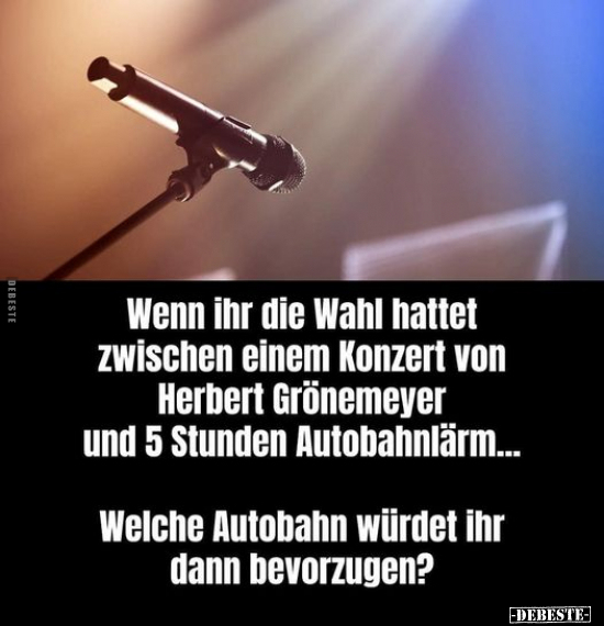 Wenn ihr die Wahl hattet zwischen einem Konzert von Herbert.. - Lustige Bilder | DEBESTE.de