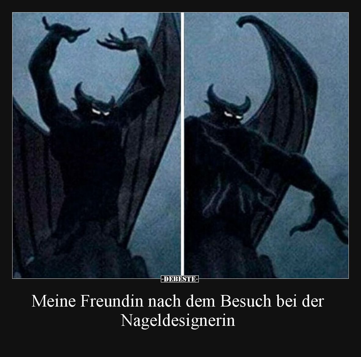 Meine Freundin nach dem Besuch bei der Nageldesignerin