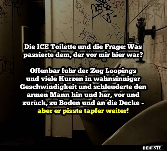 Die ICE Toilette und die Frage: Was passierte dem, der vor.. - Lustige Bilder | DEBESTE.de
