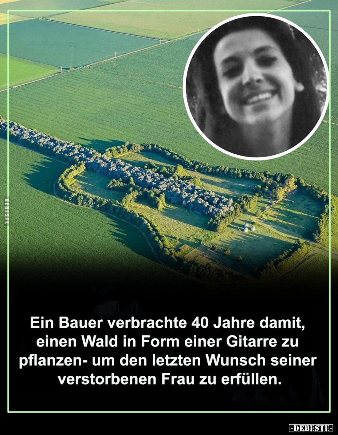 Ein Bauer verbrachte 40 Jahre 
damit, einen Wald in Form einer 
Gitarre zu pflanzen- um den 
letzten Wunsch seiner verstor...