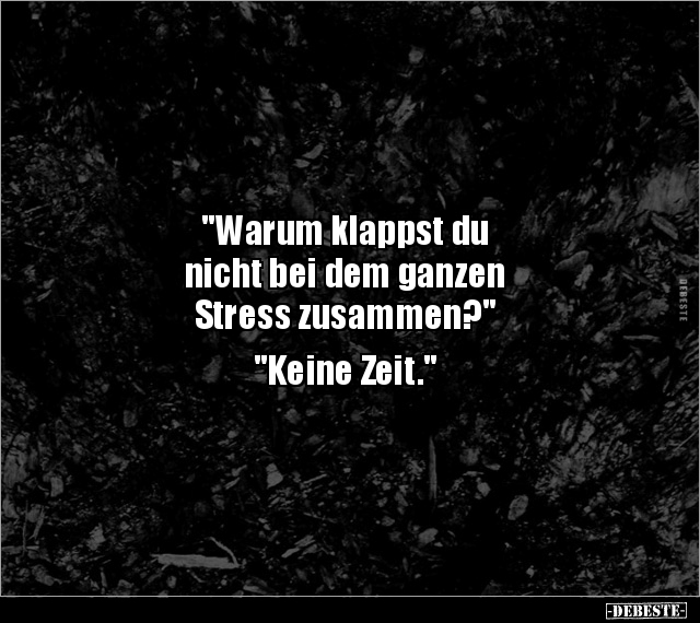 "Warum klappst du nicht bei dem ganzen Stress zusammen?".. - Lustige Bilder | DEBESTE.de