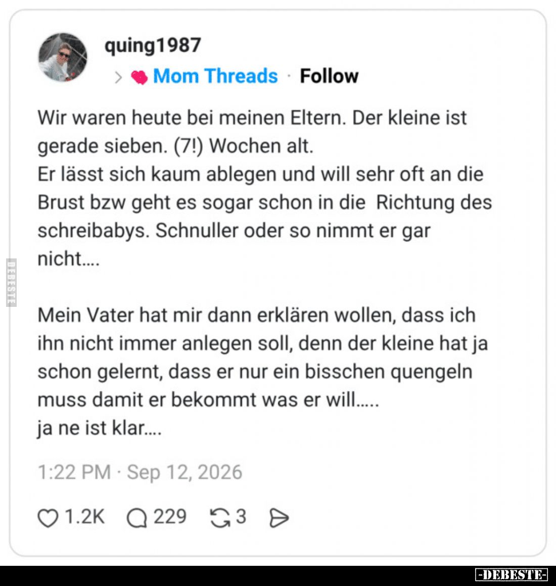 Wir waren heute bei meinen Eltern. Der kleine ist gerade.. - Lustige Bilder | DEBESTE.de