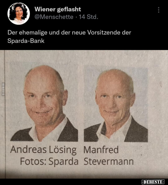 Der ehemalige und der neue Vorsitzende der Sparda-Bank.. - Lustige Bilder | DEBESTE.de