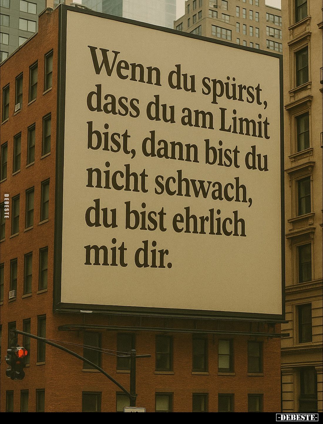 Wenn du spürst dass du am Limit bist, dann bist du nicht schwach, du bist ehrlich mit dir.