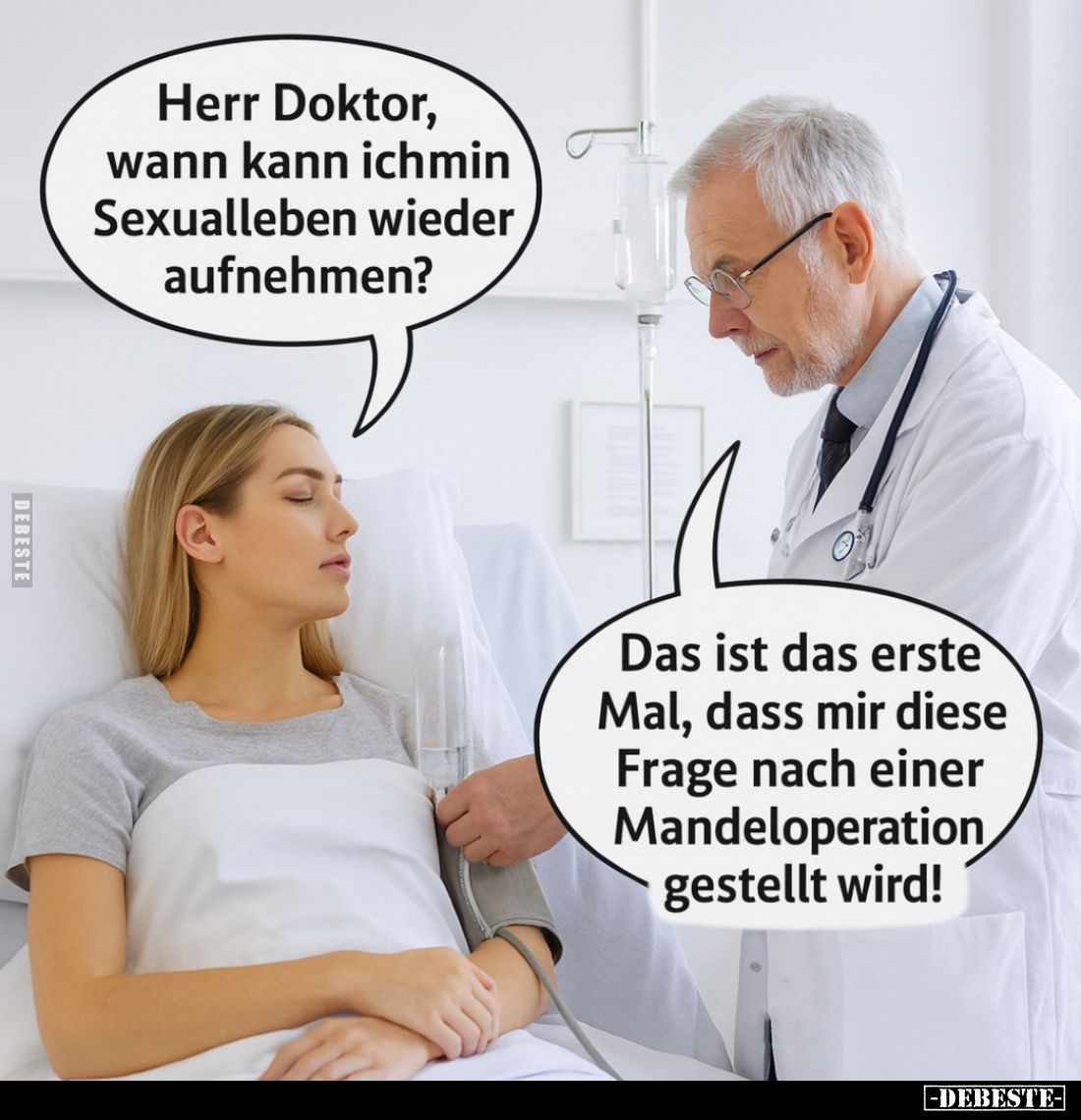 Herr Doktor, wann kann ich min Sexualleben wieder aufnehmen? -
Das ist das erste Mal, dass mir diese Frage nach einer Mandel...