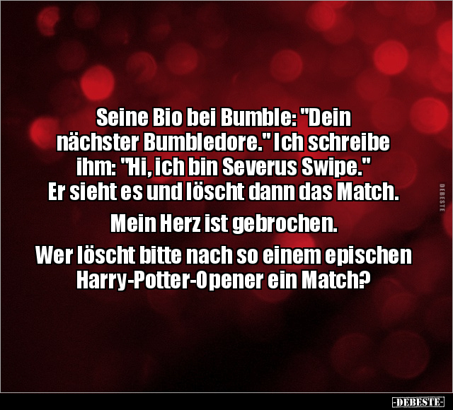 Seine Bio bei Bumble: "Dein nächster Bumbledore".. - Lustige Bilder | DEBESTE.de