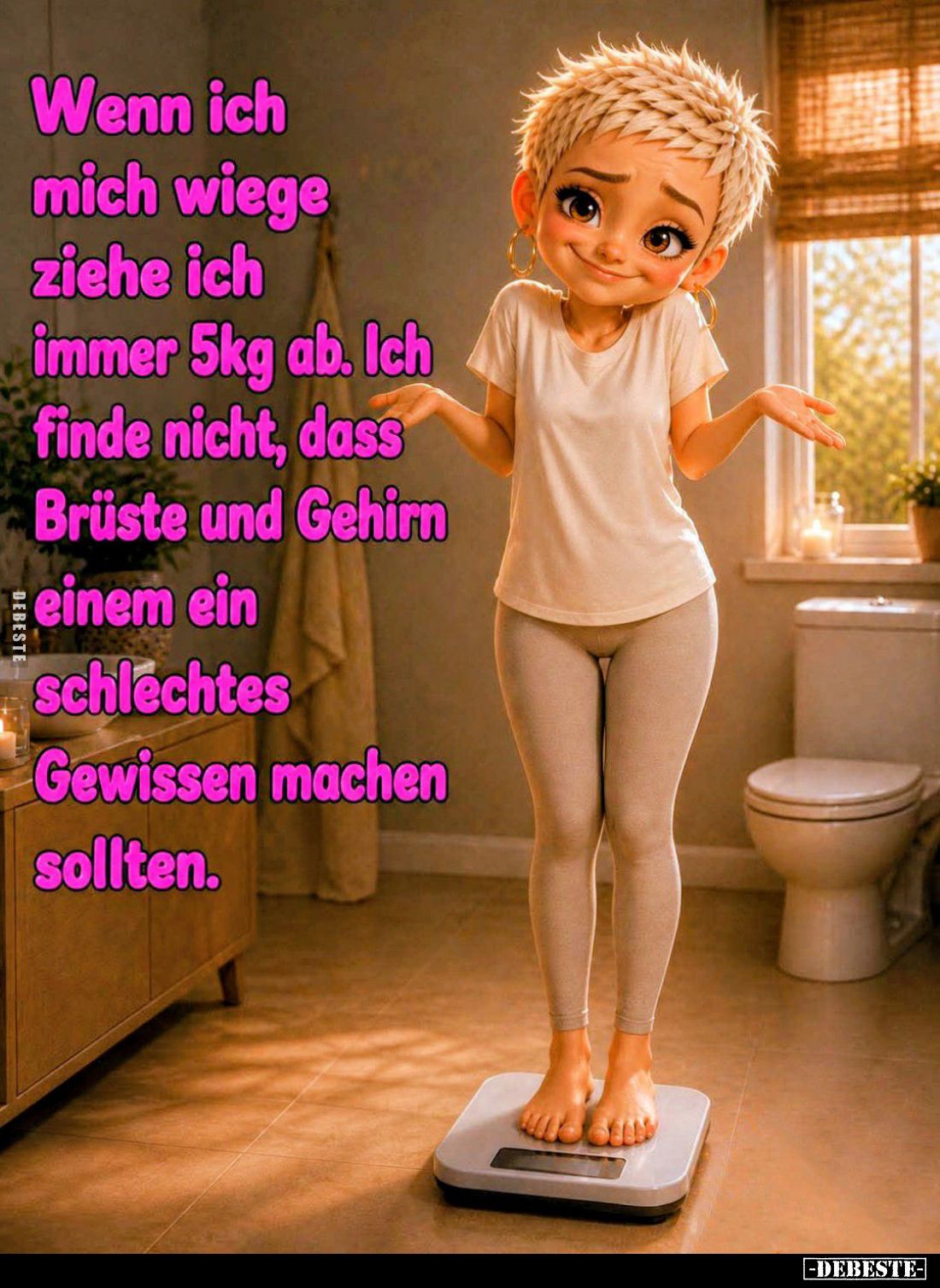 Wenn ich mich wiege ziehe ich immer 5kg ab... - Lustige Bilder | DEBESTE.de
