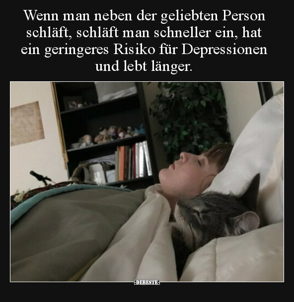 Wenn man neben der geliebten Person schläft, schläft man..
