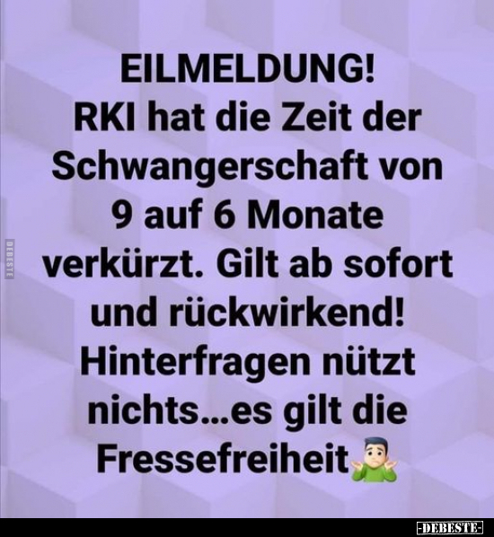 EILMELDUNG! RKI hat die Zeit der Schwangerschaft von 9 auf.. - Lustige Bilder | DEBESTE.de