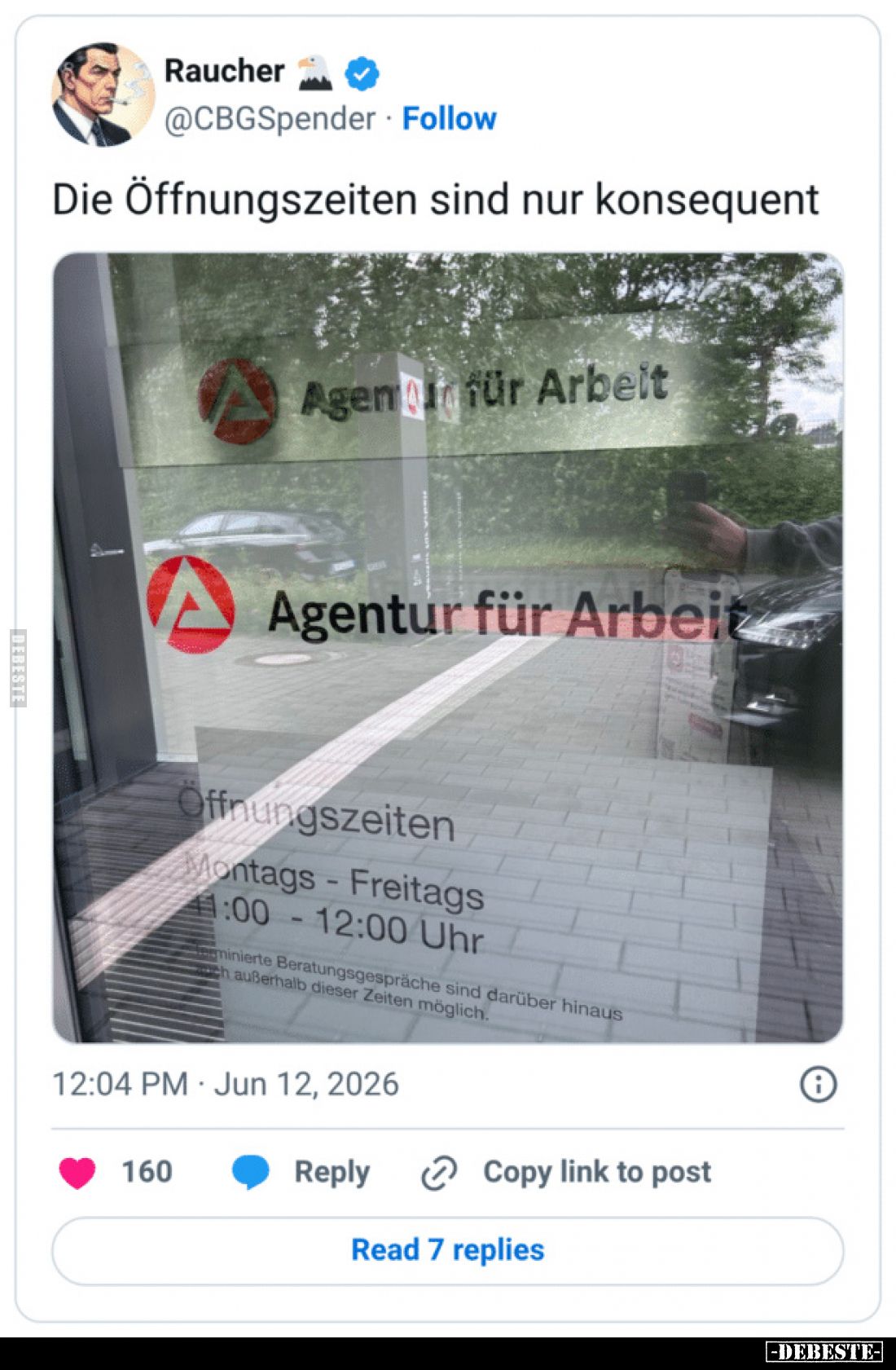 Die Öffnungszeiten sind nur konsequent