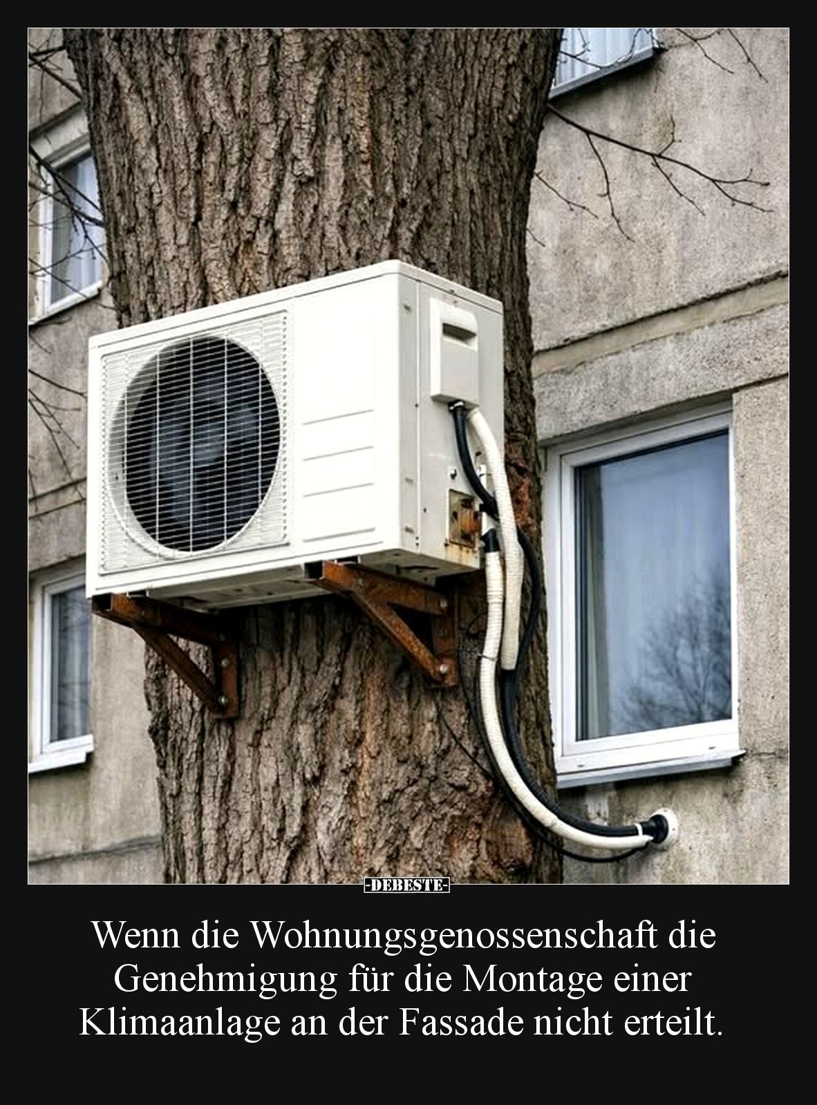 Wenn die Wohnungsgenossenschaft die Genehmigung für die Montage einer Klimaanlage an der Fassade nicht erteilt.