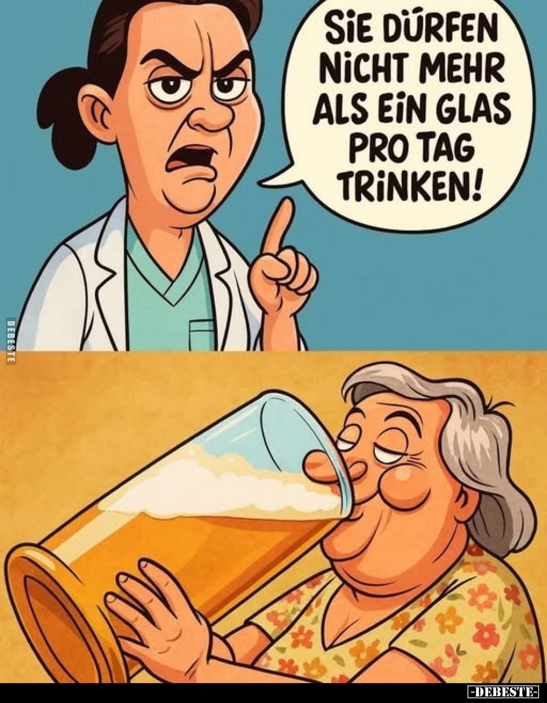 Sie dürfen nicht mehr als ein Glas pro Tag trinken!