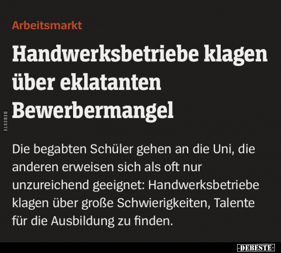 Handwrerksbetriebe klagen über eklatanten.. - Lustige Bilder | DEBESTE.de