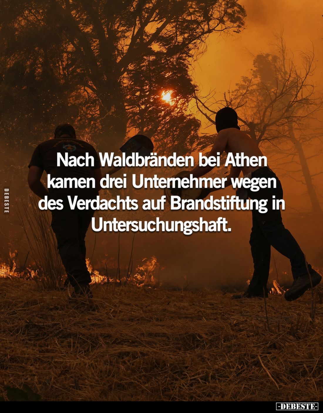 Nach Waldbränden bei Athen kamen drei Unternehmer wegen des Verdachts auf Brandstiftung in Untersuchungshaft.