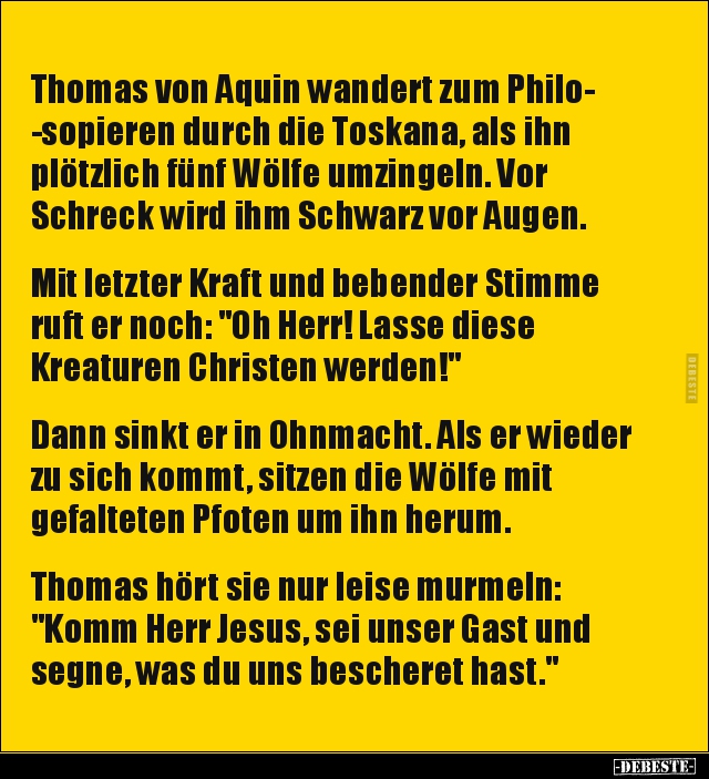Thomas von Aquin wandert zum Philosopieren durch die.. - Lustige Bilder | DEBESTE.de
