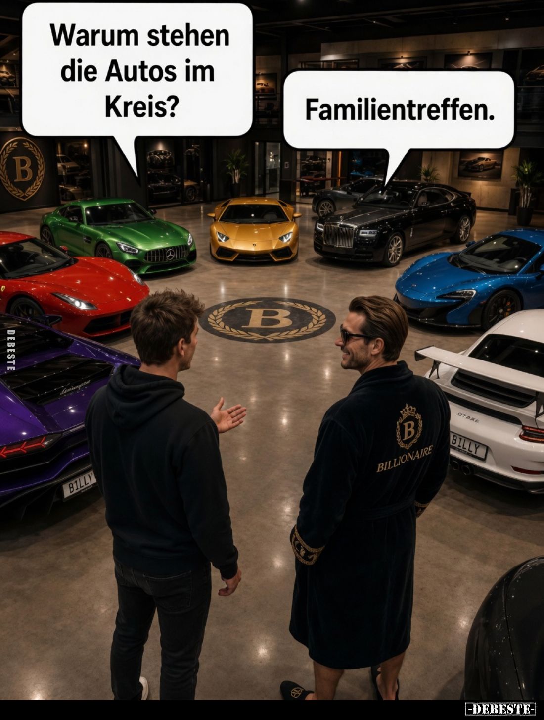 Warum stehen die Autos im Kreis?
Familientreffen.