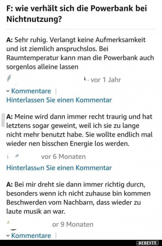 Kundenantworten bei Amazon..