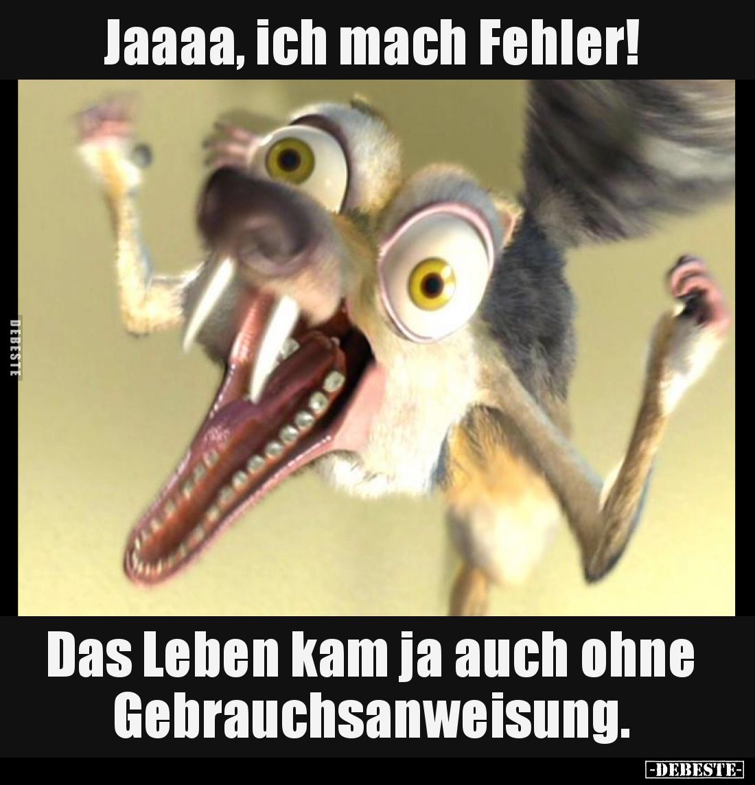 Jaaaa, ich mach Fehler!

Das Leben kam ja auch ohne Gebrauchsanweisung.