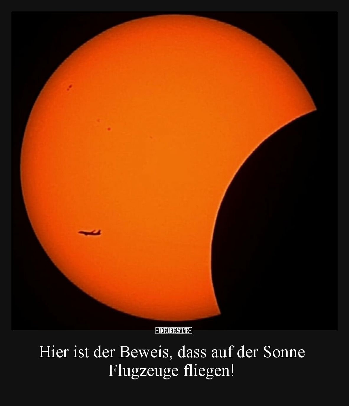 Hier ist der Beweis, dass auf der Sonne Flugzeuge fliegen!