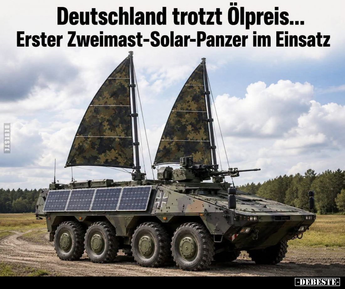 Deutschland trotzt Ölpreis...
Erster Zweimast-Solar-Panzer im Einsatz.