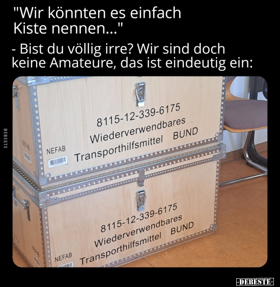 "Wir könnten es einfach Kiste nennen..." - Lustige Bilder | DEBESTE.de