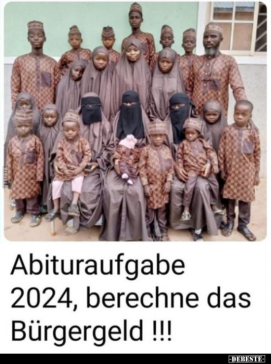 Abituraufgabe 2024, berechne das Bürgergeld!!!.. - Lustige Bilder | DEBESTE.de