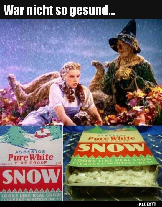 War nicht so gesund...